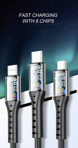 高品质66W 5A鱼网设计定制Logo USB充电电缆超快3合1 usb线电脑出厂价格 - Product Image 4