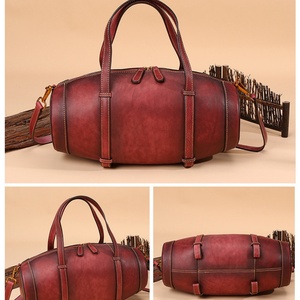 Bolso Tipo Cubo de Cuero Genuino Vintage de Alta Calidad para Mujer con Cierre de Cremallera, Dos Asas y Correa para la Cintura - Product Image 6