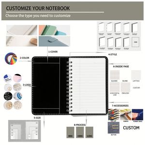 Custom PU Leather Budget Planner <b>Binder</b> Pocket Size 6 Ring Refillable Organizer Notebook Printing Wholesale - Product Image 2