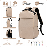 16 Inch Laptop Backpack GRS Certified Nylon 15.5L Travel Backpack with Trolley Strap for Work Commute OEM ODM
