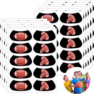 Máscaras para los ojos con temática de fútbol, accesorios para juegos de fiesta, diseño negro con pelota roja para niños y adultos, uso en eventos divertidos - Product Image 1
