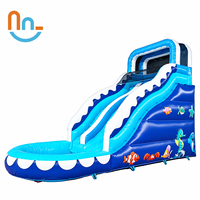 Château gonflable personnalisable Joy2fun avec toboggan, piscine et souffleur pour enfants et adultes