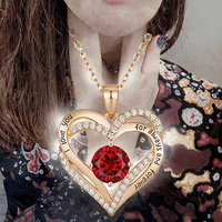 Colliers Cœur Tendance pour Femme – Parures de Colliers Cœur Épais avec Pendentifs Strass