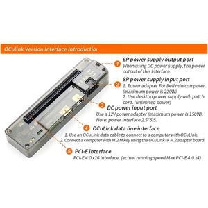 GPU Dock PCIe 4,0 X4 de alta velocidad para Mini PC Notebook Laptop a estación de acoplamiento de tarjeta gráfica de video externa <span class=keywords><strong>M</strong></span>.2 <span class=keywords><strong>M</strong></span> Key to OCuLink - Product Image 5