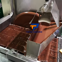 Machine d'enrobage automatique de chocolat de barre de dattes de biscuit de tunnel de refroidissement de nourriture de petite échelle d'acier inoxydable