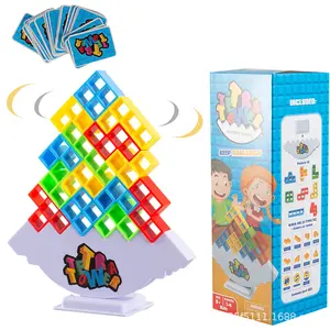 2023 Unisex Set di blocchi di costruzione per bambini Unisex in plastica con blocchi di bilanciamento della torre giocattoli per un pazzo gioco di torre di equilibrio