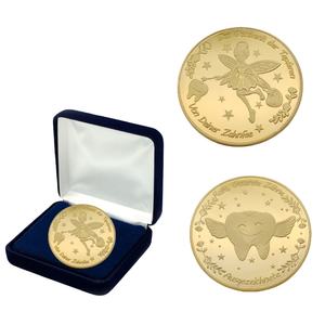 12 ans d'usine personnalisé métal or fée des dents pièces d'or cadeaux enfants pièce jouets <span class=keywords><strong>jeu</strong></span> pièces enfants semblant jouer récompenses - Product Image 1