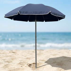 Ombrellone da Spiaggia Blu in Alluminio Anodizzato Opaco Rimini Est 2,20 m con 8 Stecche Rinforzate in Fibra di Vetro e Copertura in Poliestere 140gsm - Product Image 2