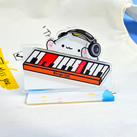 Bongo Cat – Figurine magnétique en acrylique imprimée UV, personnages de dessins animés à personnaliser, avec vêtements interchangeables, support en plastique