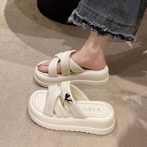 Scarpe da donna in stile fatato Casual nuove donne pantofole estive che indossano sandali Sole incrociati sulla spiaggia - Product Image 2