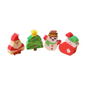 Wholesale Creative Kawaii Cartoon Christmas Erasers Cute Rubber Pencil Rubbers for Kids School Supplies Stationery