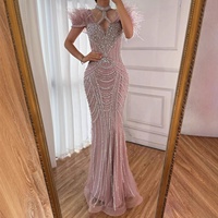 Serene Hill LA73212 Luxuriöses Perlenbesetztes Meerjungfrau-Abendkleid mit Federn an der Schulter Formelle Partykleider für Damen 2026
