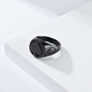 Men's Spade Titanium Steel <b>Ring</b> Gold Black Silver Color Fashion Jewelry Gift Accessory - Product Image 4