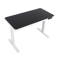 Bureau électrique réglable en hauteur autonome ergonomique de haute qualité Nate 2AR2, plateau en verre moderne convertible pour le bureau et la maison