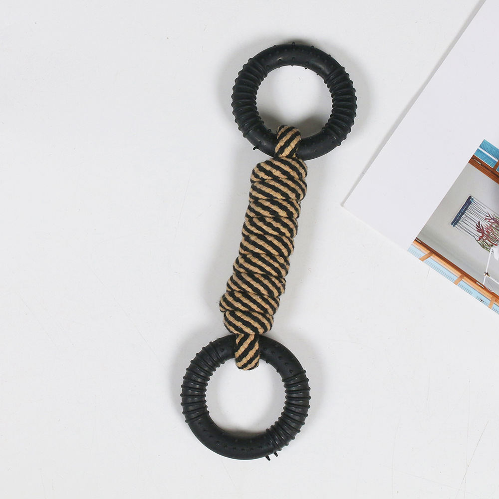 Anilla de tracción de cuerda de algodón TPR de doble vuelta, 25*8cm, 128g
