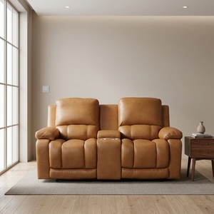 Sofá Reclinable Moderno para Sala de Estar, Cuero Genuino, <span class=keywords><strong>3</strong></span> <span class=keywords><strong>Plazas</strong></span>, Juego de Sofás Marrón - Product Image 5