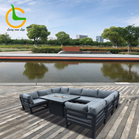 Ensemble de canapés d'extérieur modernes de luxe en aluminium imperméable pour jardin, patio, hôtel et salon
