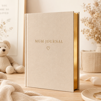 Coffret cadeau bien-être LABON pour maman, journal personnalisé en lin beige, couverture rigide, journal de gratitude pour la maternité, kit de soins personnels de luxe pour les nouvelles mamans