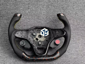 Volant de direction en fibre de carbone en cuir noir pour Audi VW <span class=keywords><strong>Golf</strong></span> <span class=keywords><strong>R</strong></span> Passat CC MK5-MK7 GTI - Product Image 5