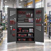 Armoires de rangement d'outils industriels OEM ODM pour atelier à domicile, entrepôt, 2 tiroirs, étagères réglables, armoire à outils en acier robuste