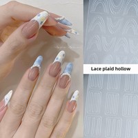 Français Dentelle 3D Entièrement Transparent Nail Art Auxiliaire Autocollants Outil Nouveau Non-Rising Patting Gel Adhésif Non-Rising Patting Gel