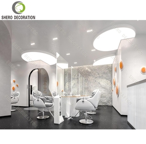Customized Barber Shop <b>Furniture</b> Retail Hair <b>Salon</b> Station <b>Salon</b> Display Cabinet For Modern Barber Shop Design - Product Image 2