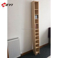 Étagère de présentation en bois pour 50 CD DVD sur pied Élégant support en bois pour CD