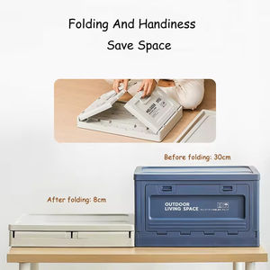 Icen YJ13 Qunature multifonction Camping extérieur maison pliant transporter boîte de rangement pliable boîtes de rangement avec couvercles en bois - Product Image 4