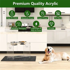 Özelleştirilmiş şeffaf akrilik yükseltilmiş çift evcil hayvan kaseleri ayarlanabilir standı yükseltilmiş eğimli köpek ve kedi besleyici sabun tutucu - Product Image 5