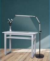 Bras pivotant de lecture Flexible réglable en usine, interrupteur tactile LED en aluminium, lampe de Salon de Table à ongles avec Base de sol