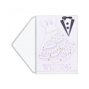 Winpsheng fait à la main amour feuille chaude impression offset carte d'invitation <span class=keywords><strong>de</strong></span> mariage avec papier - Product Image 2