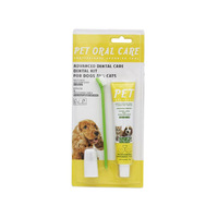 Kit de soins dentaires pour chiens et chats - Ensemble brosse à dents et dentifrice avec brosses à dents jetables de type doigt pour une haleine fraîche