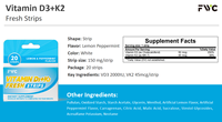 Bandes orales sans sucre à la vitamine D et K2 pour la fonction musculaire, bandes orales rafraîchissantes pour la bouche, film oral, supplément de D3 et de K2