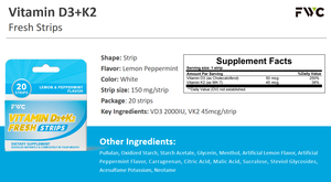 Tiras Orales de Vitamina D <span class=keywords><strong>K2</strong></span> Sin Azúcar para la Función Muscular, Tiras Orales Refrescantes, Película Oral, Suplemento de D3 y <span class=keywords><strong>K2</strong></span> - Product Image 3
