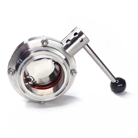 Vanne papillon sanitaire Tri-Clamp manuelle à montage rapide, inox SS304, qualité alimentaire, 1/2"-4 pouces