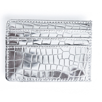 Porte-cartes d'identité en cuir PU brillant effet crocodile de haute qualité, portefeuille fin pour cartes de crédit, étui multi-emplacements pour cartes de visite, cadeaux pour hommes