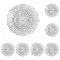 Assiette de présentation ronde en verre transparent gaufré, motif floral vintage, élégante, pour fêtes et décorations de table de fête, vaisselle