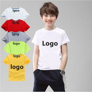 T-shirt personnalisé 100% coton pour enfants, manches courtes, coton blanc pur, pour garçons et filles, t-shirts personnalisés avec logo - Product Image 1