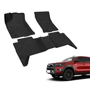 Environmentally friendly luxury anti-slip atmospheric floor car mats waterproof 3d tpe car floor mat for TOYOTA Hilux
