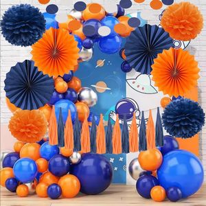 Guirnalda <span class=keywords><strong>de</strong></span> Pompones <span class=keywords><strong>de</strong></span> Papel Azul Marino y Naranja, Abanicos <span class=keywords><strong>de</strong></span> Papel con Flores, Adornos Colgantes con Puntos, Borlas, <span class=keywords><strong>para</strong></span> Decoración <span class=keywords><strong>de</strong></span> Fiestas <span class=keywords><strong>de</strong></span> <span class=keywords><strong>Cumpleaños</strong></span> y Baby Shower - Product Image 4
