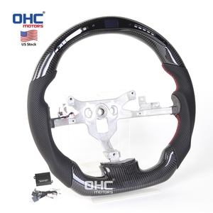 Volant en fibre de carbone intelligent à LED pour Chevrolet <span class=keywords><strong>Corvette</strong></span> C6 2006-2013 Zr1 Z06 avec indicateur de changement de vitesse à LED, entrepôt américain - Product Image 1