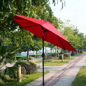 Parasol de patio de jardin extérieur imperméable d'ombre de plage de 10 pieds avec l'inclinaison et la manivelle de bouton poussoir, Parasols de <span class=keywords><strong>parapluie</strong></span> de marché avec la base - Product Image 6