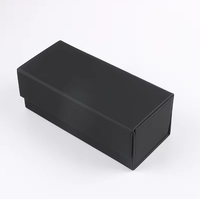 Sac et étui à lunettes pliable noir de luxe Emballage de lunettes de soleil en cuir PU avec logo personnalisé Rangement et étui de lunettes populaires