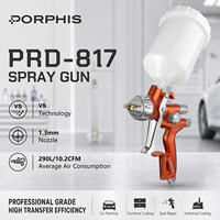 Pistolet de peinture pneumatique PORPHIS PRD-817 avec buse de 1,3 mm, pistolet de pulvérisation automobile à air comprimé pour ateliers de réparation automobile