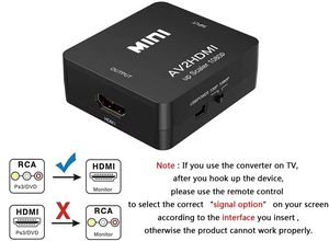 Convertidor RCA a <span class=keywords><strong>HDMI</strong></span> 1080P, Adaptador de Audio y Video Compuesto CVBS AV para <span class=keywords><strong>PS2</strong></span>, SNES, N64, VHS, VCR, Cámara - Product Image 3