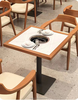 Combinaison de chaises de table en bois massif sur mesure pour restaurants restauration cafés Western Barbecue Hot Pot Shops Single Booth Sofa