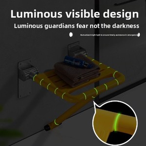 Special <strong>folding</strong> chair for the elderly and disabled <strong>shower</strong> seat collapsible bath chair night light sitting <strong>stool</strong> with armrests - Product Image 3