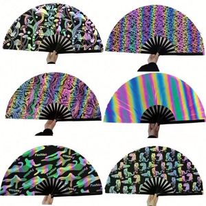 Abanico de Bambú Antiguo de 33 cm con Pintura de Arte Folclórico, Portátil, Decoración para el Hogar de Año Nuevo, para Fiestas, Música y Estilo Romántico - Product Image 5