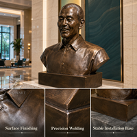 Buste de portrait personnalisé en bronze, sculpture artisanale en métal, taille réelle, finition antique, fait main, durable, décoration pour la maison, le musée ou le centre.