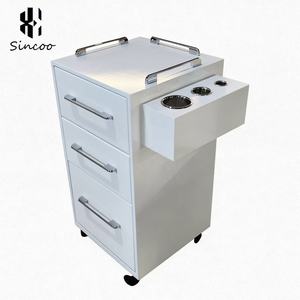 Salon Hairdressing pink Hair Cutting <b>Cart</b> with Hair Dryer Holder, Customizable Color and Size with Drawer <b>Trolley</b> - Product Image 1